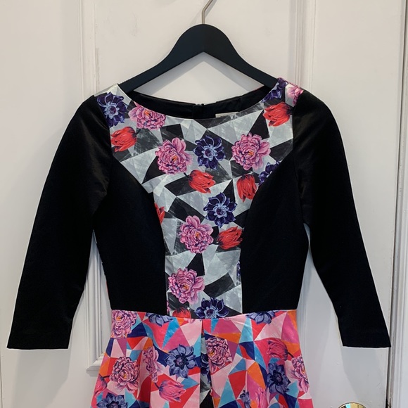 Manoush ‘Arlequin’ Floral Multicolour Skater Dress Size US 4 - Picture 2 of 9